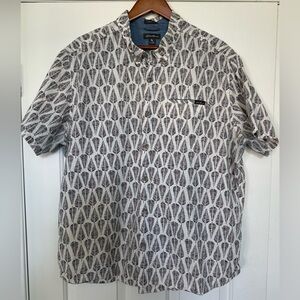 Eddie Bauer Men’s 2XL Classic Fit 100% Cotton Leaf Print Short Sleeve Shirt